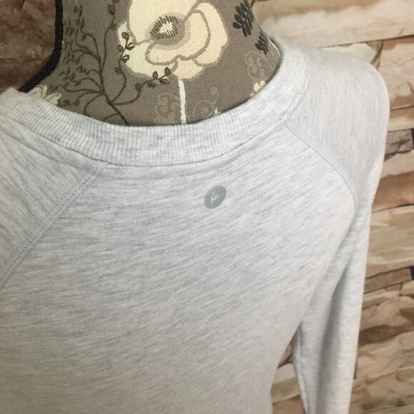 Active Life Heather Gray Light Athletic Sweatshirt Tunic Top Thumb Holes Lounge - Picture 9 of 10